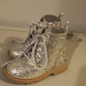 Old Navy Glittery Silver Kids Boots
